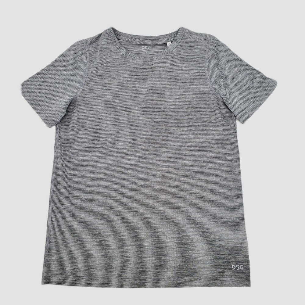 DSG Boys Size Small Movement Tee Dark Gray Heather Stripe‎ Athletic Lightweight